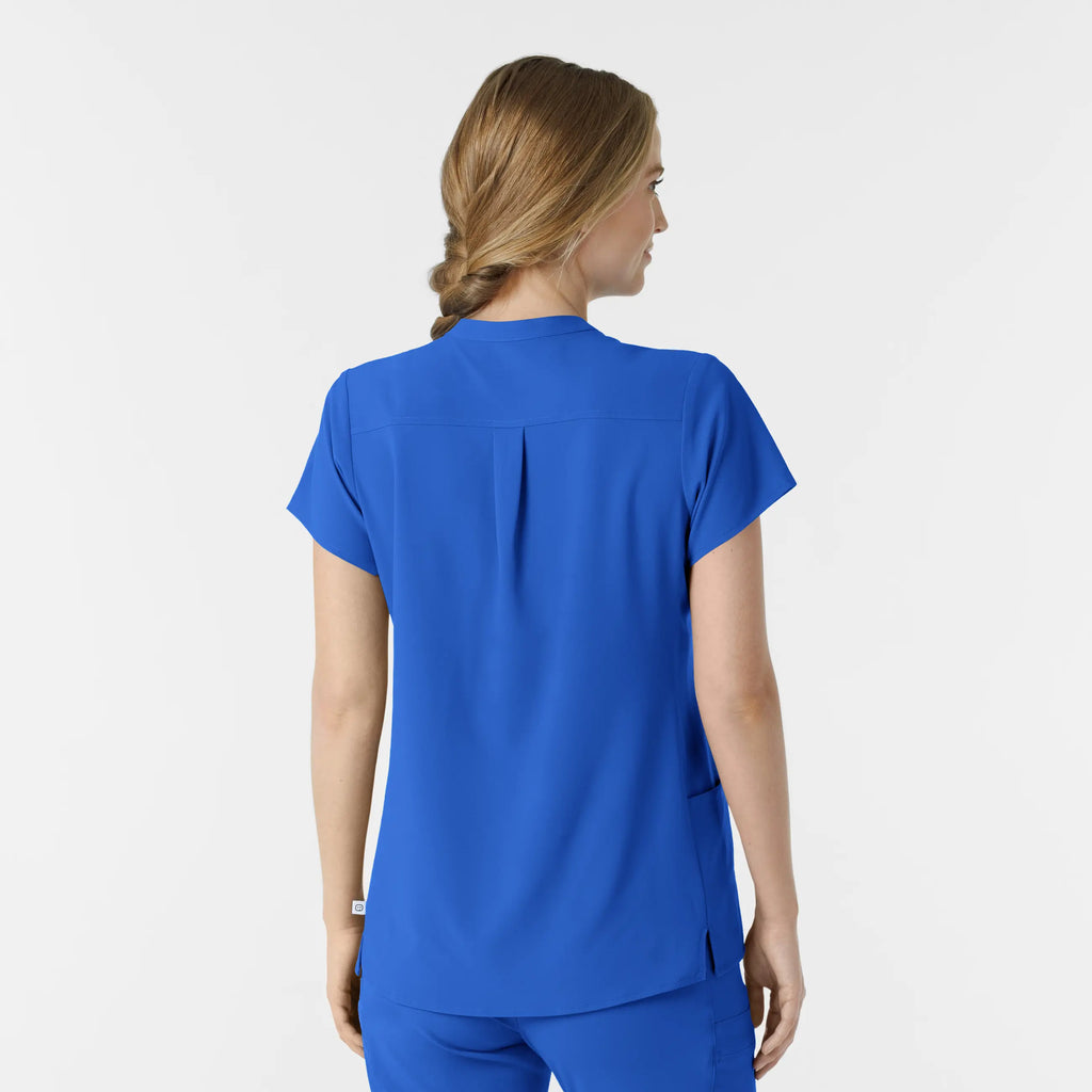 Wink Scrubs Women's Mandarin Collar Scrub Top Royal Blue | scrub-supply.com