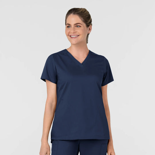 Wink Scrubs Women's Slash Pocket V-Neck Scrub Top Navy | scrub-supply.com