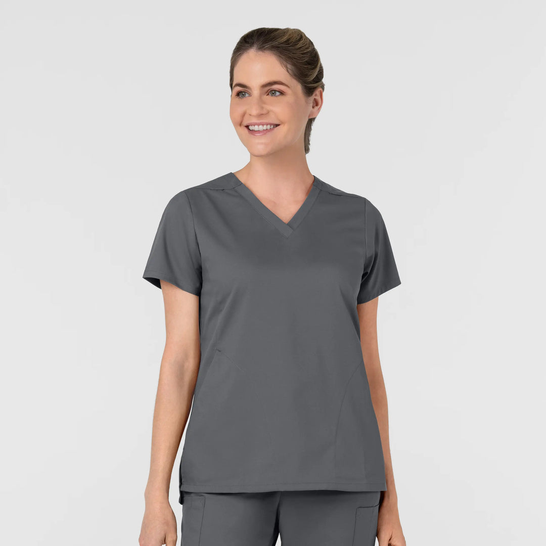 Wink Scrubs Women's Slash Pocket V-Neck Scrub Top Pewter | scrub-supply.com