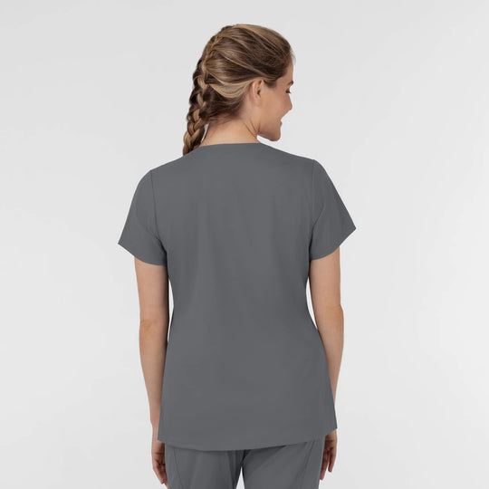 Wink Scrubs Women's Slash Pocket V-Neck Scrub Top Pewter | scrub-supply.com