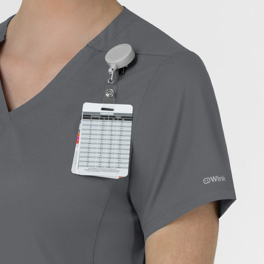 Wink Scrubs Women's Slash Pocket V-Neck Scrub Top Pewter | scrub-supply.com