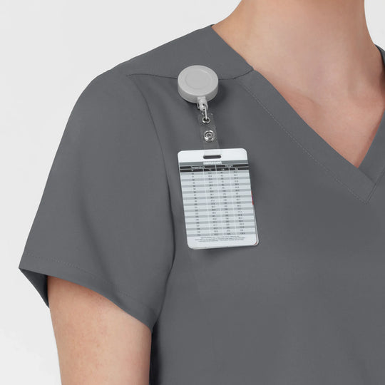 Wink Scrubs Women's Slash Pocket V-Neck Scrub Top Pewter | scrub-supply.com