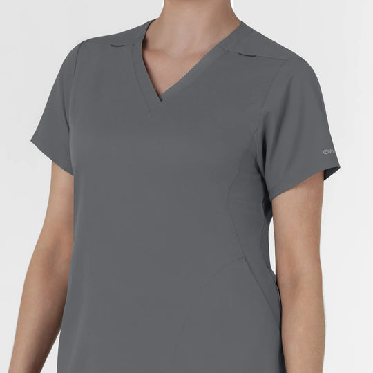 Wink Scrubs Women's Slash Pocket V-Neck Scrub Top Pewter | scrub-supply.com