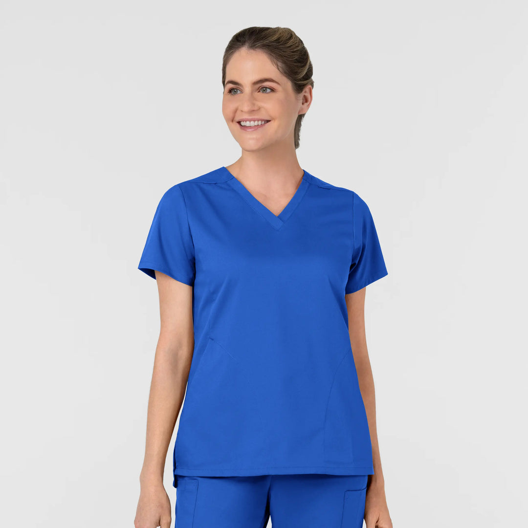 Wink Scrubs Women's Slash Pocket V-Neck Scrub Top Royal Blue | scrub-supply.com