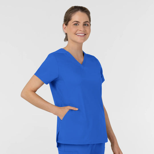 Wink Scrubs Women's Slash Pocket V-Neck Scrub Top Royal Blue | scrub-supply.com