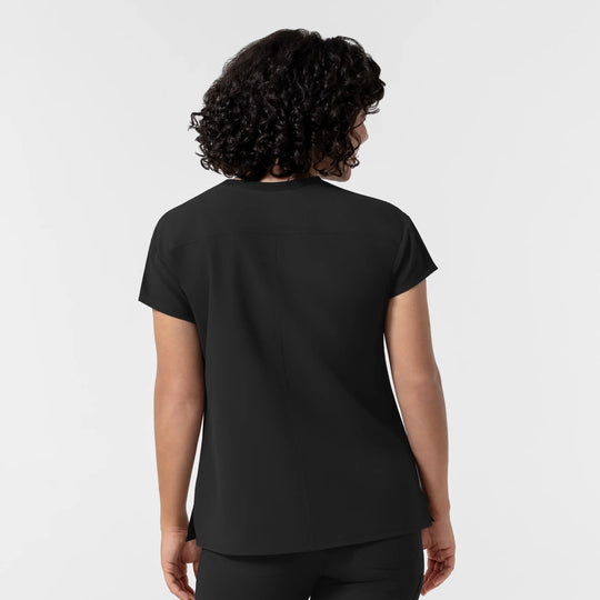 Wink Scrubs Women's Cap Sleeve Crew Neck Scrub Top Black | scrub-supply.com