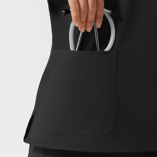 Wink Scrubs Women's Cap Sleeve Crew Neck Scrub Top Black | scrub-supply.com