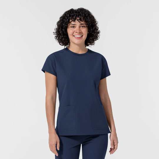 Wink Scrubs Women's Cap Sleeve Crew Neck Scrub Top Navy | scrub-supply.com