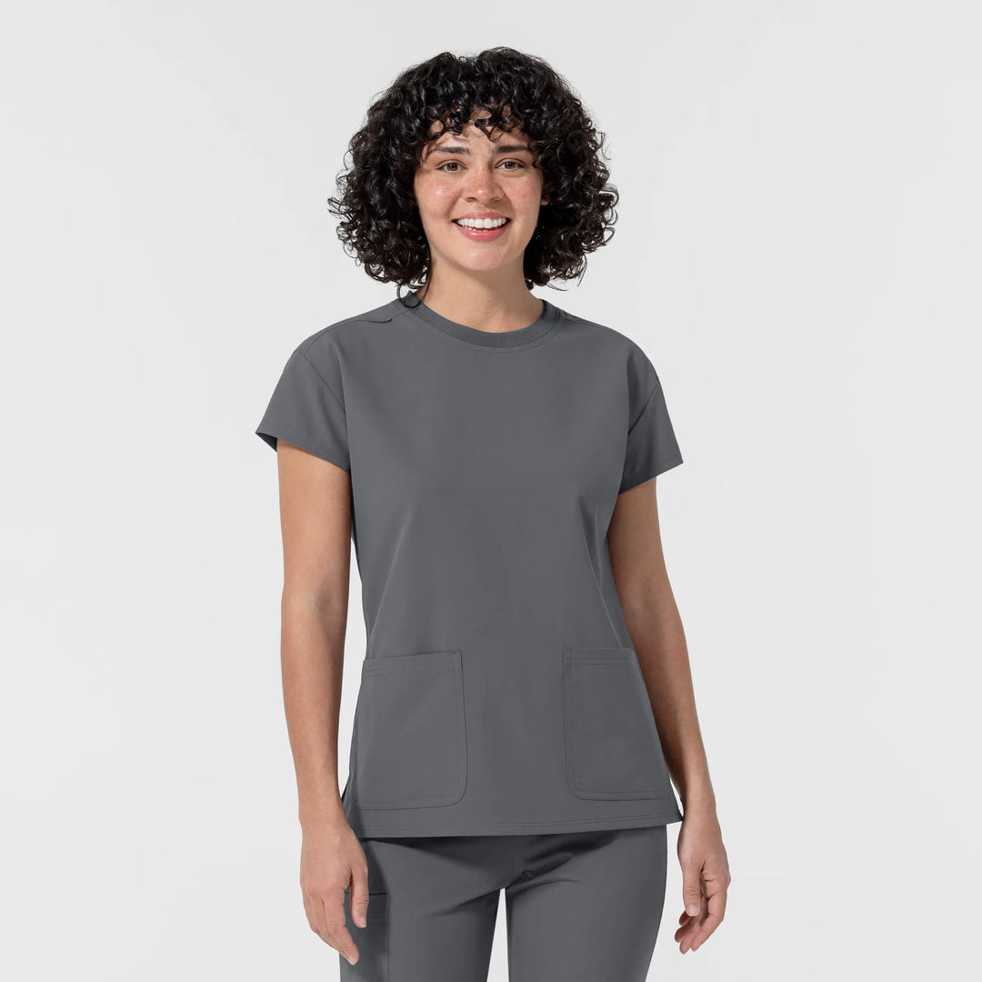 Wink Scrubs Women's Cap Sleeve Crew Neck Scrub Top Pewter | scrub-supply.com