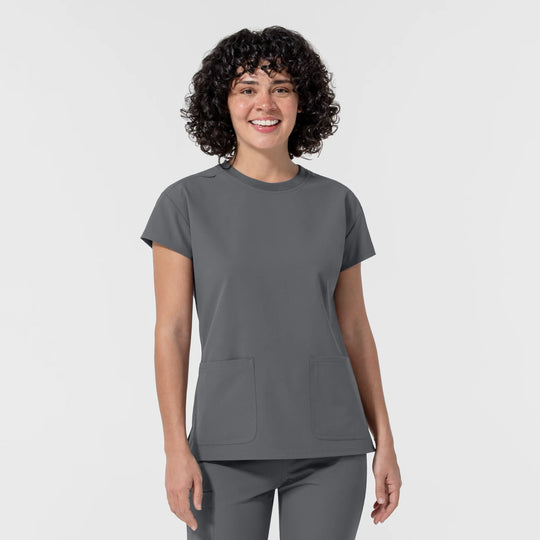 Wink Scrubs Women's Cap Sleeve Crew Neck Scrub Top Pewter | scrub-supply.com