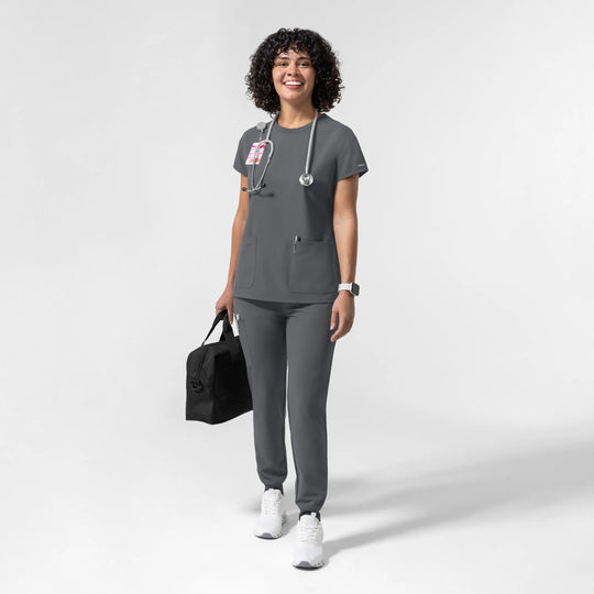 Wink Scrubs Women's Cap Sleeve Crew Neck Scrub Top Pewter | scrub-supply.com