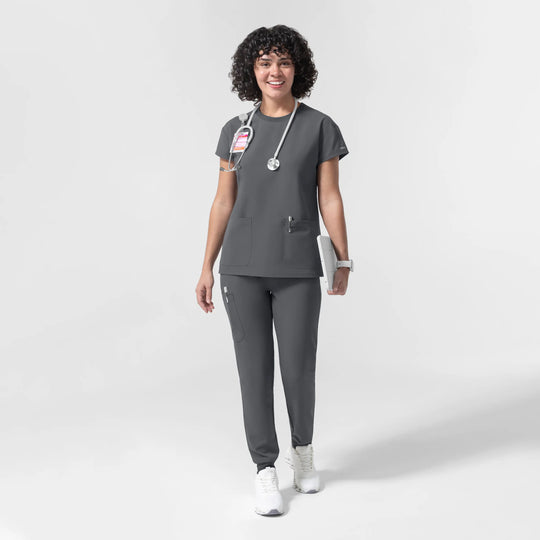 Wink Scrubs Women's Cap Sleeve Crew Neck Scrub Top Pewter | scrub-supply.com