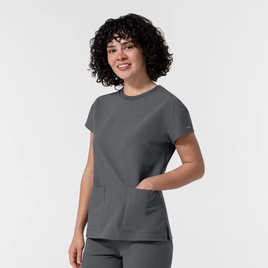 Wink Scrubs Women's Cap Sleeve Crew Neck Scrub Top Pewter | scrub-supply.com