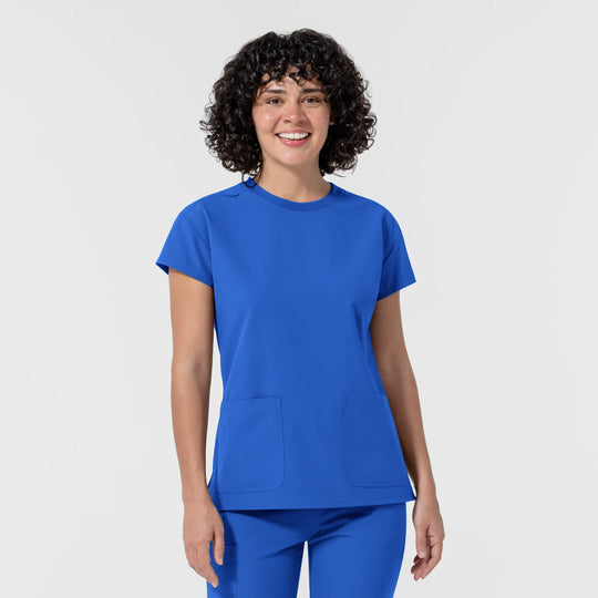 Wink Scrubs Women's Cap Sleeve Crew Neck Scrub Top Royal Blue | scrub-supply.com