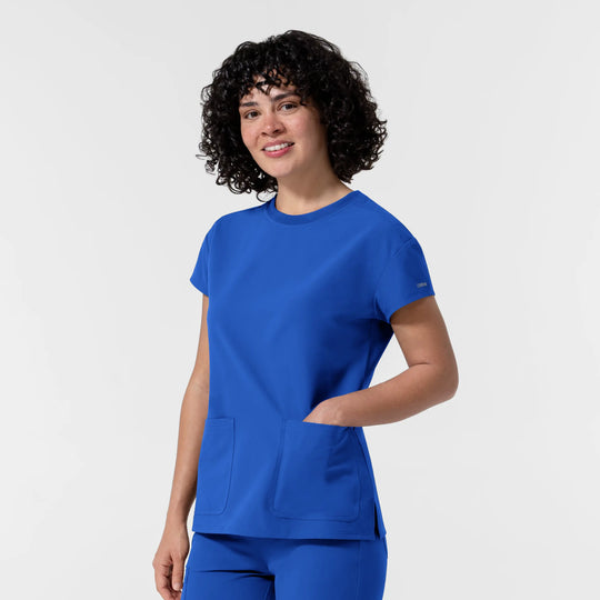 Wink Scrubs Women's Cap Sleeve Crew Neck Scrub Top Royal Blue | scrub-supply.com