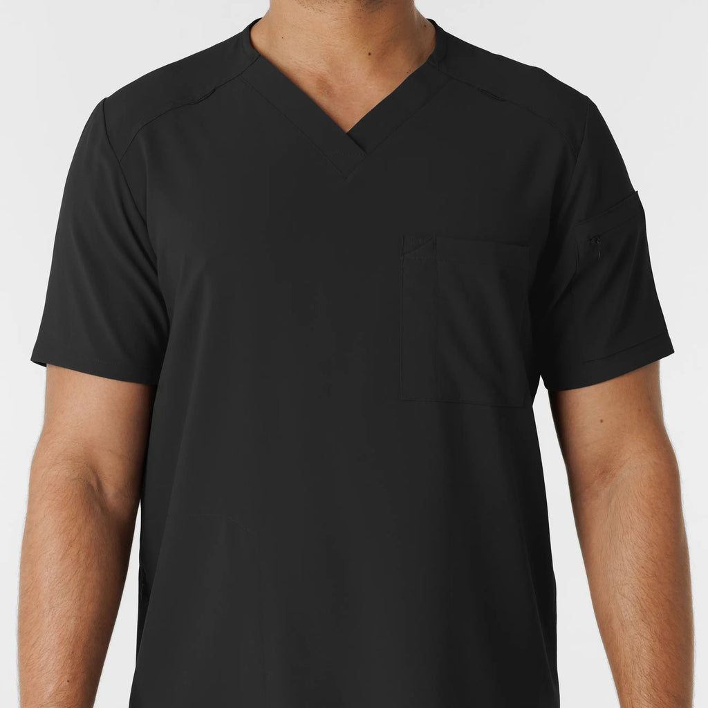 Wink Scrubs Men's V-Neck 5 Pocket Scrub Top Black | scrub-supply.com