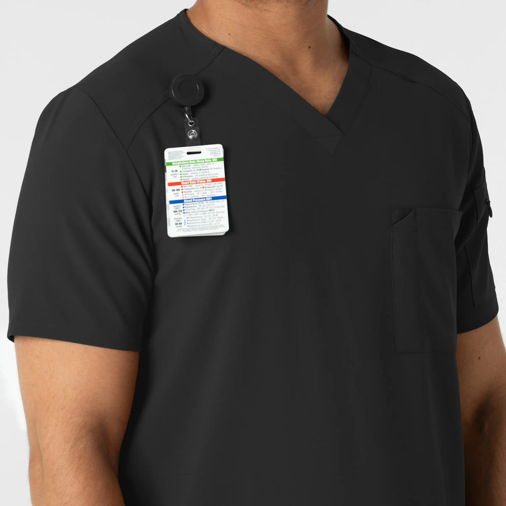 Wink Scrubs Men's V-Neck 5 Pocket Scrub Top Black | scrub-supply.com