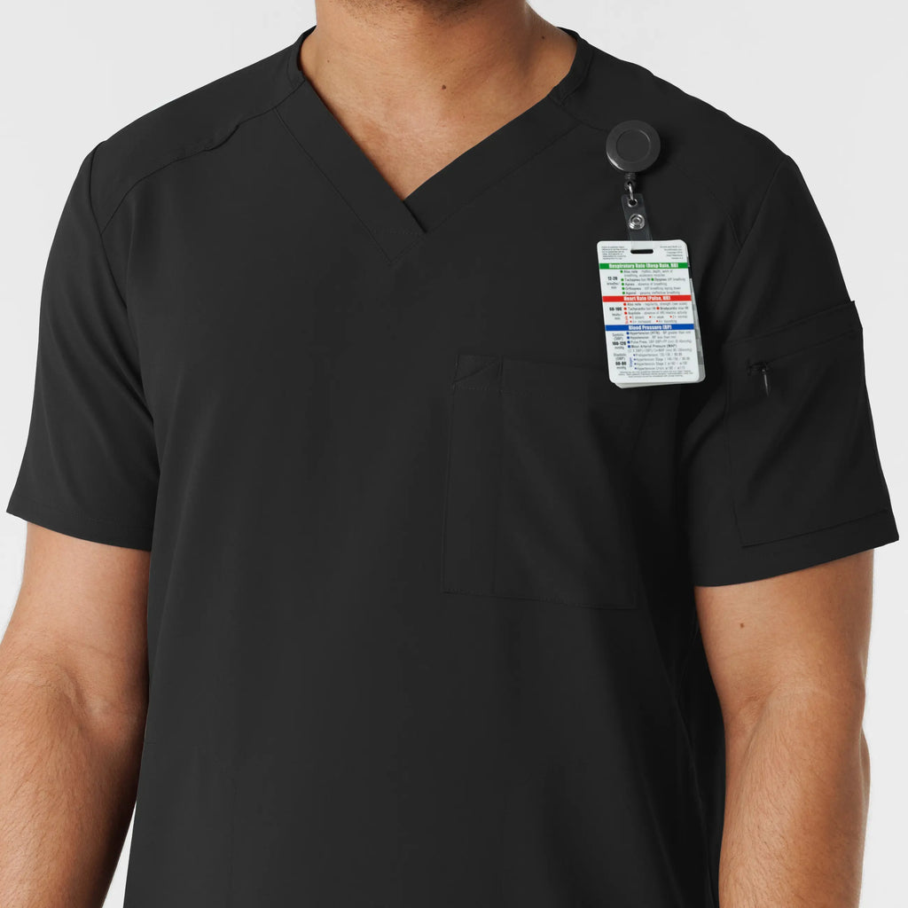 Wink Scrubs Men's V-Neck 5 Pocket Scrub Top Black | scrub-supply.com