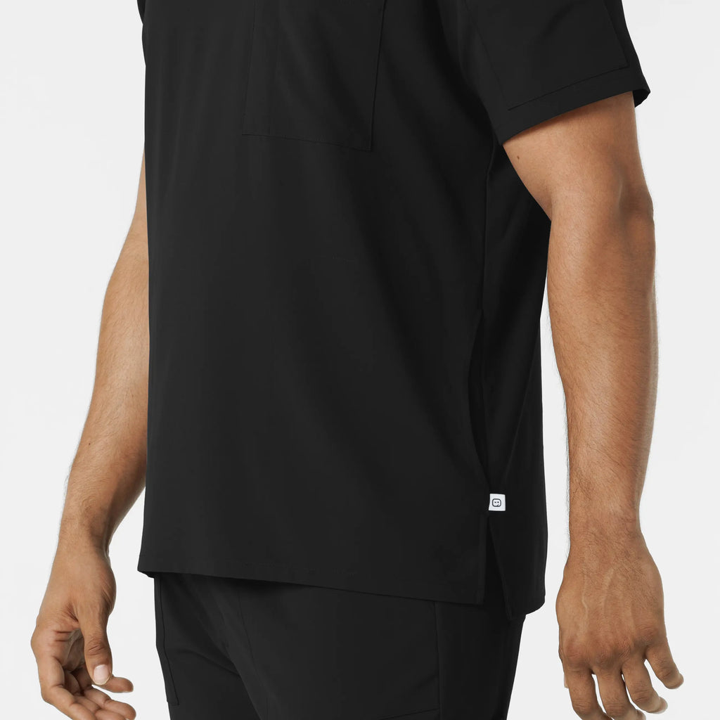 Wink Scrubs Men's V-Neck 5 Pocket Scrub Top Black | scrub-supply.com