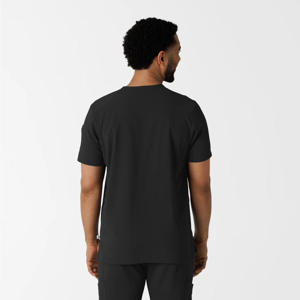 Wink Scrubs Men's V-Neck 5 Pocket Scrub Top Black | scrub-supply.com