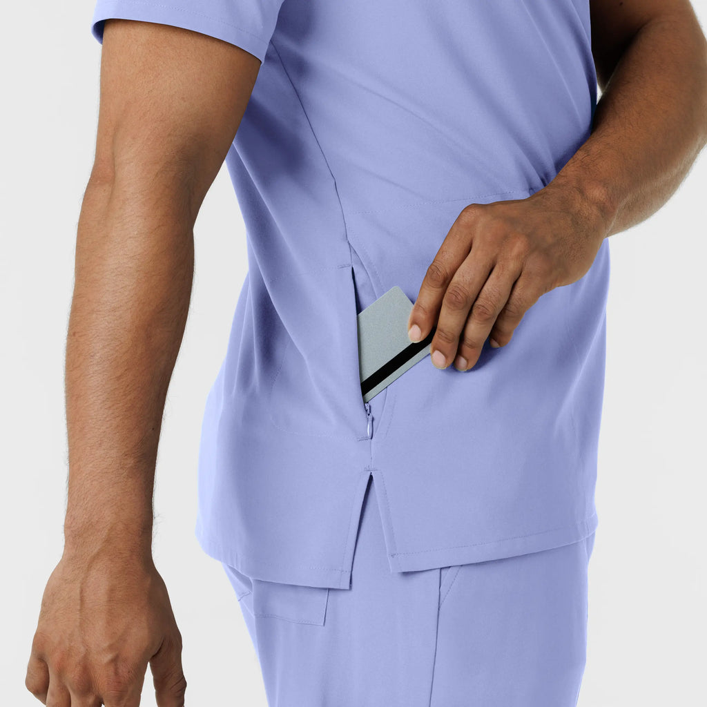 Wink Scrubs Men's V-Neck 5 Pocket Scrub Top Ceil Blue | scrub-supply.com