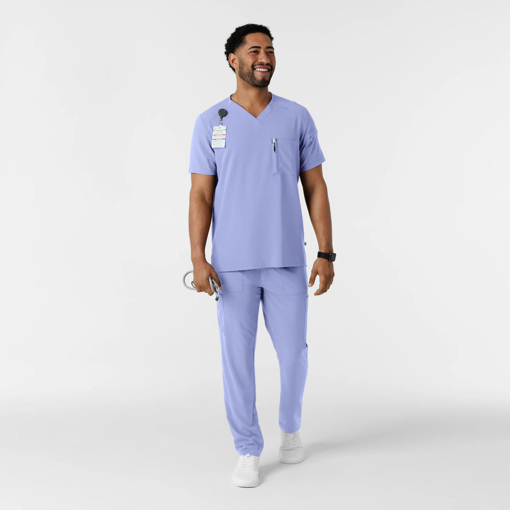 Wink Scrubs Men's V-Neck 5 Pocket Scrub Top Ceil Blue | scrub-supply.com