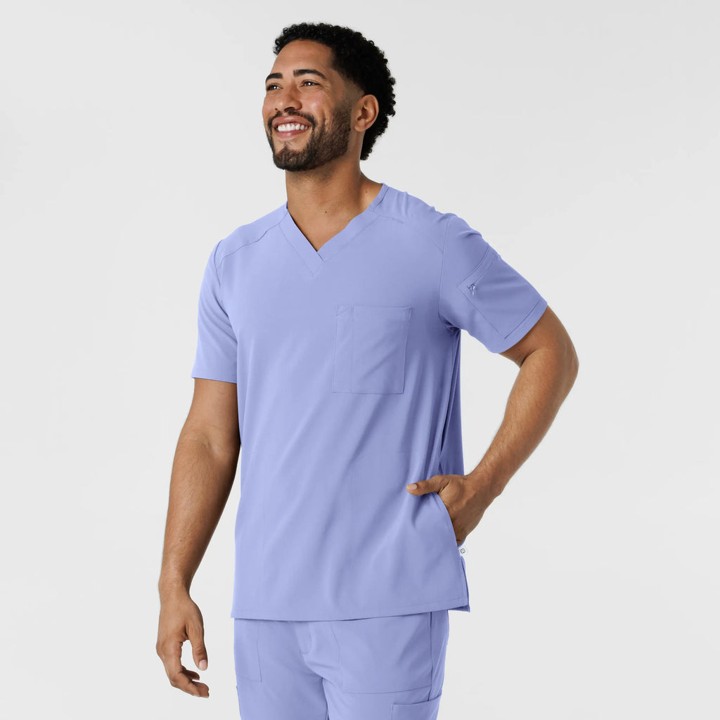 Wink Scrubs Men's V-Neck 5 Pocket Scrub Top Ceil Blue | scrub-supply.com