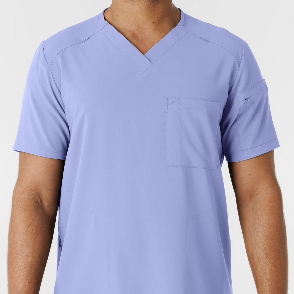 Wink Scrubs Men's V-Neck 5 Pocket Scrub Top Ceil Blue | scrub-supply.com