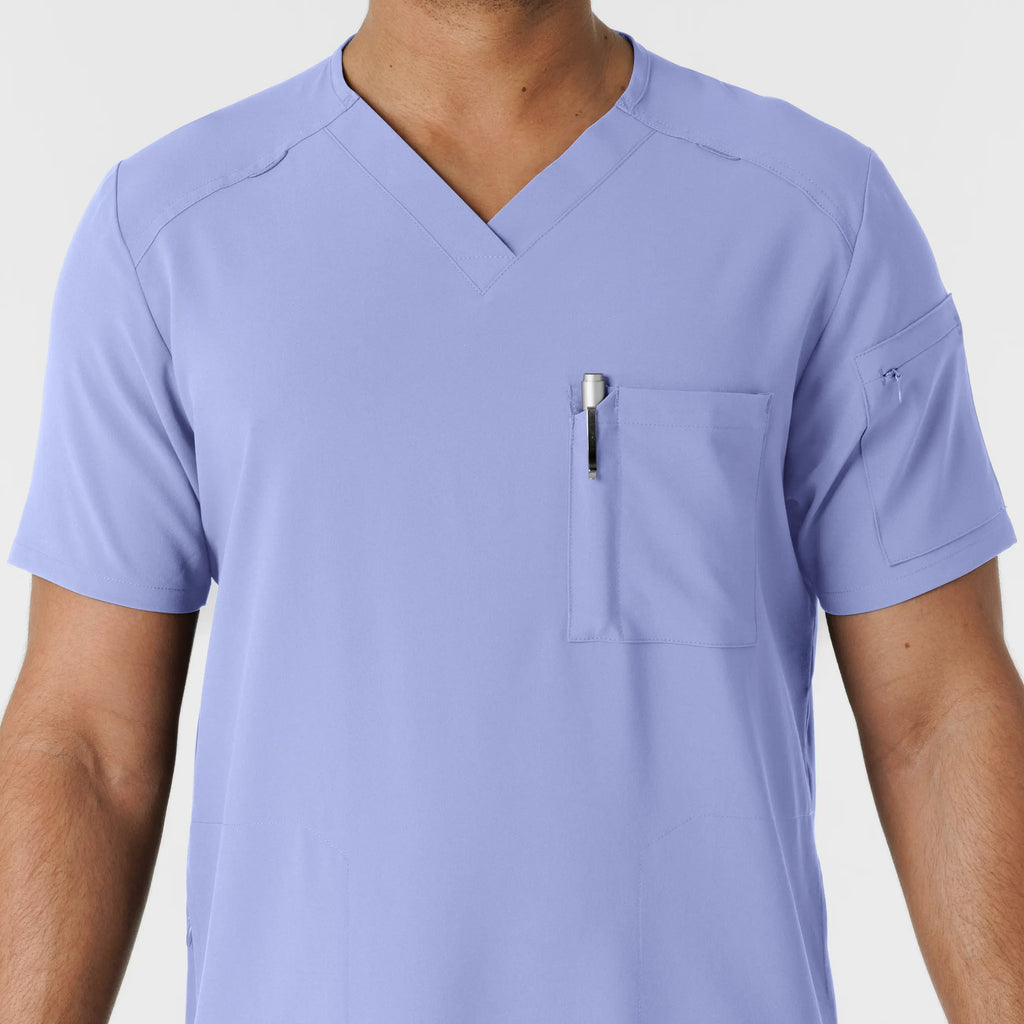 Wink Scrubs Men's V-Neck 5 Pocket Scrub Top Ceil Blue | scrub-supply.com