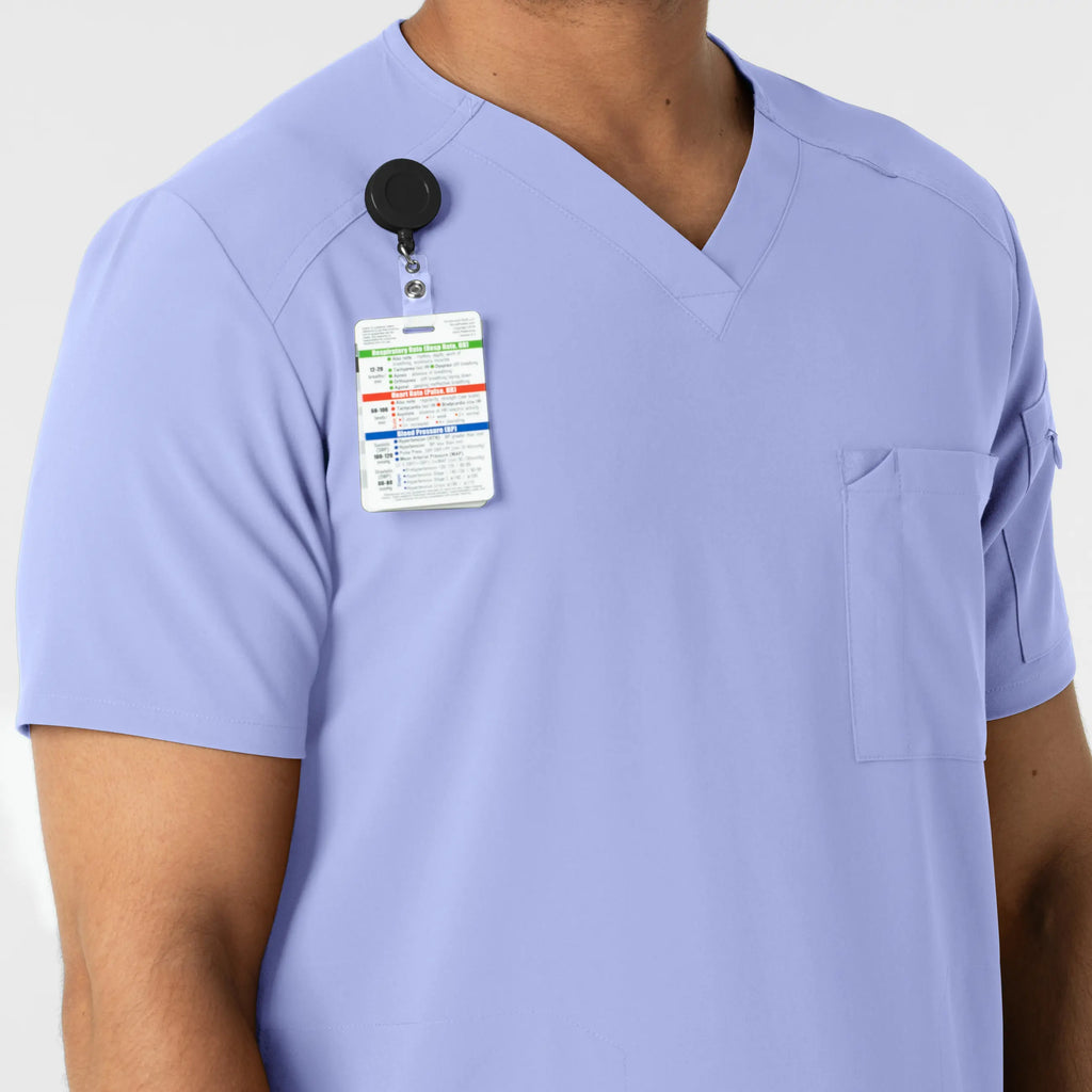 Wink Scrubs Men's V-Neck 5 Pocket Scrub Top Ceil Blue | scrub-supply.com