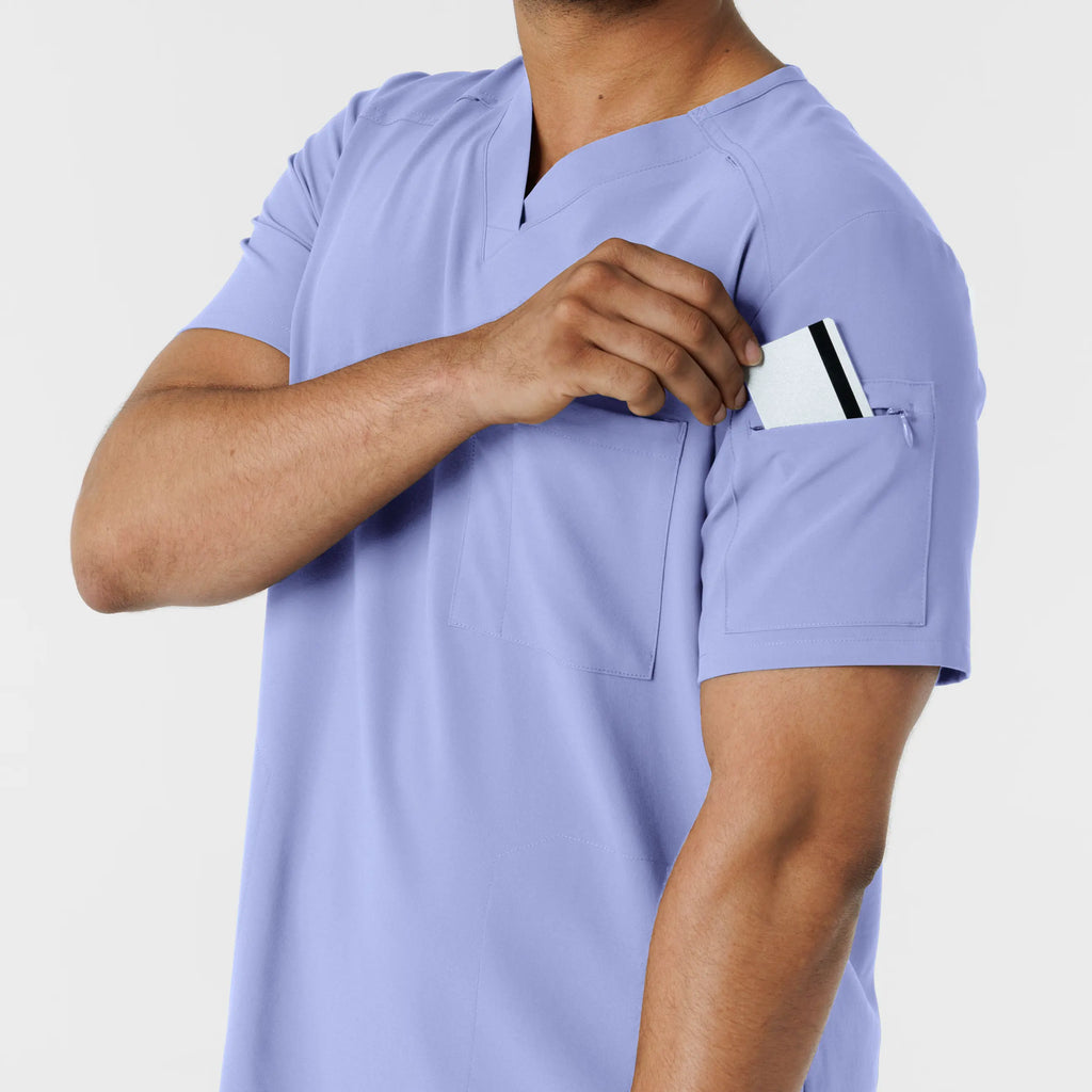 Wink Scrubs Men's V-Neck 5 Pocket Scrub Top Ceil Blue | scrub-supply.com