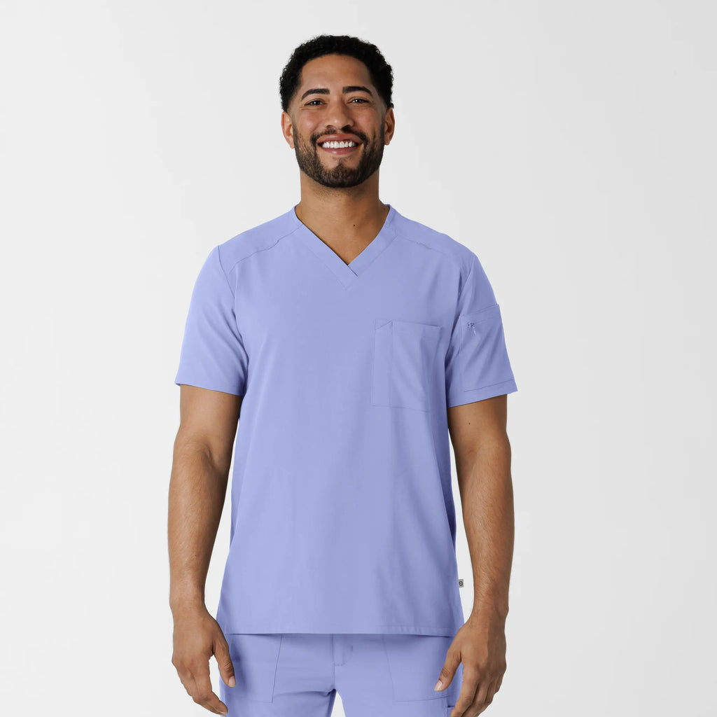 Wink Scrubs Men's V-Neck 5 Pocket Scrub Top Ceil Blue | scrub-supply.com