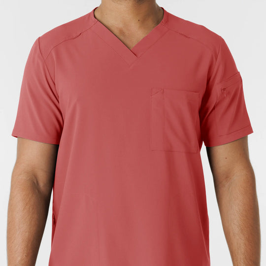 Wink Scrubs Men's 5-Pocket V-Neck Scrub Top Mineral Red | scrub-supply.com