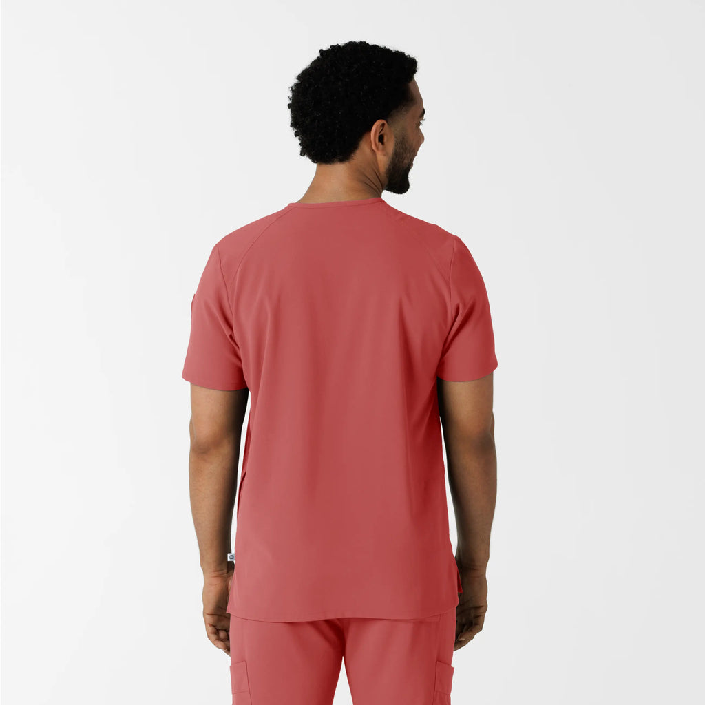 Wink Scrubs Men's 5-Pocket V-Neck Scrub Top Mineral Red | scrub-supply.com