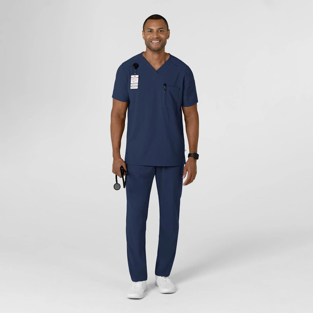 Wink Scrubs Men's V-Neck 5 Pocket Scrub Top Navy | scrub-supply.com