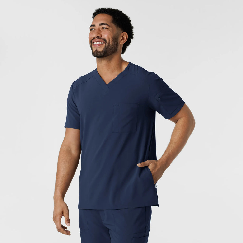 Wink Scrubs Men's V-Neck 5 Pocket Scrub Top Navy | scrub-supply.com