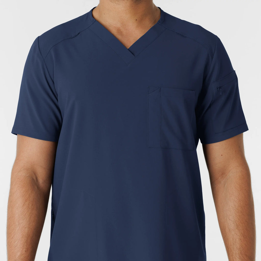 Wink Scrubs Men's V-Neck 5 Pocket Scrub Top Navy | scrub-supply.com