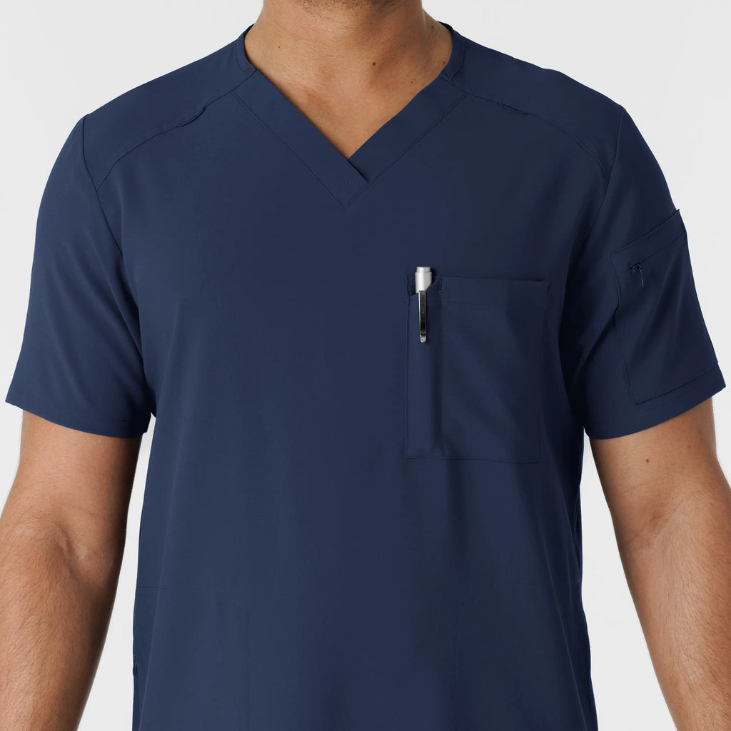 Wink Scrubs Men's V-Neck 5 Pocket Scrub Top Navy | scrub-supply.com