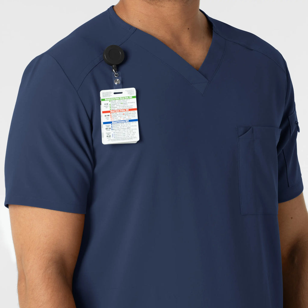 Wink Scrubs Men's V-Neck 5 Pocket Scrub Top Navy | scrub-supply.com