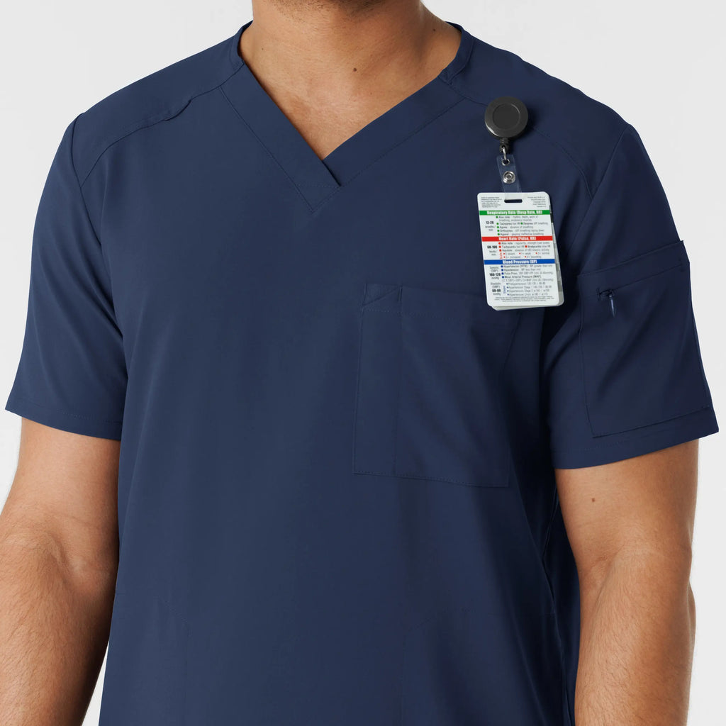 Wink Scrubs Men's V-Neck 5 Pocket Scrub Top Navy | scrub-supply.com