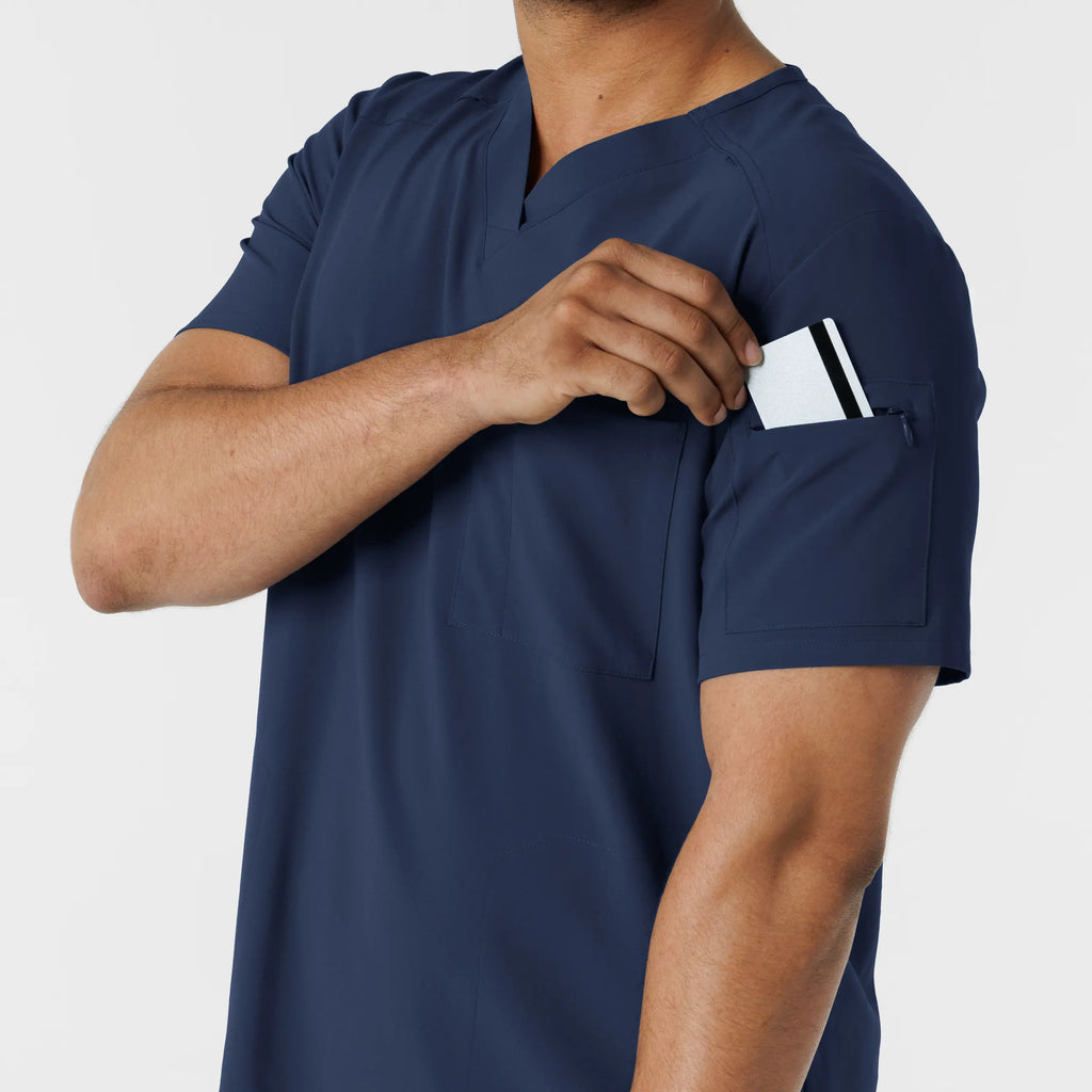 Wink Scrubs Men's V-Neck 5 Pocket Scrub Top Navy | scrub-supply.com