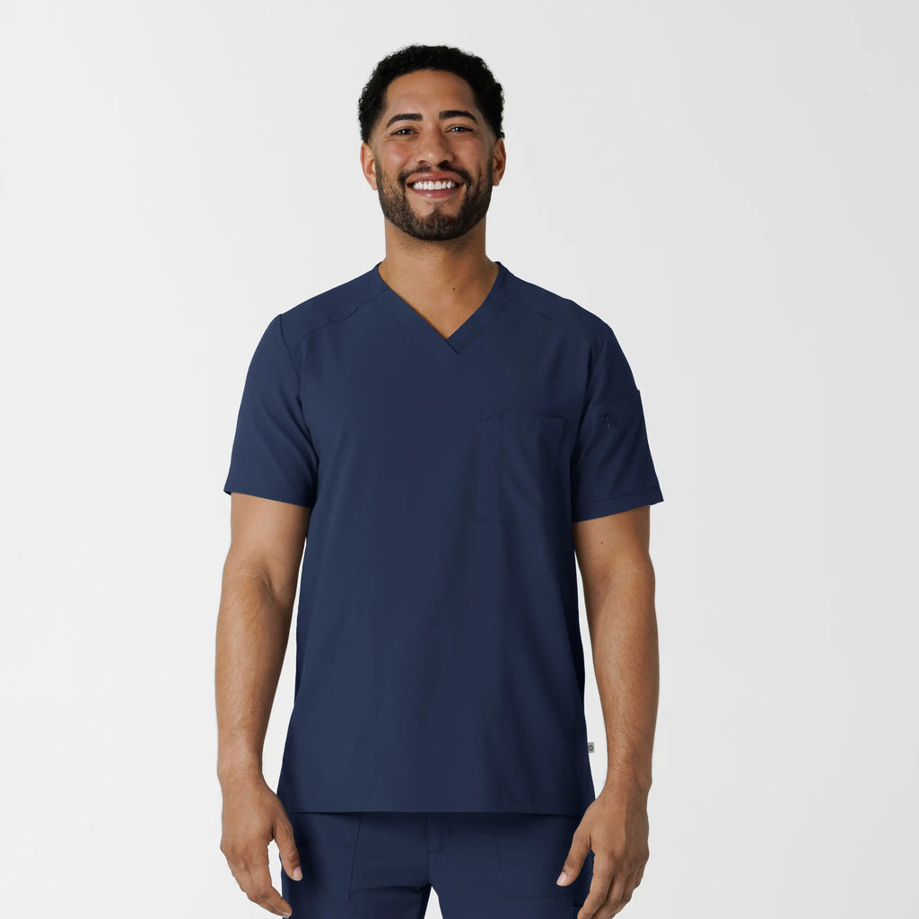 Wink Scrubs Men's V-Neck 5 Pocket Scrub Top Navy | scrub-supply.com