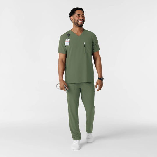 Wink Scrubs Men's V-Neck 5 Pocket Scrub Top Olive | scrub-supply.com
