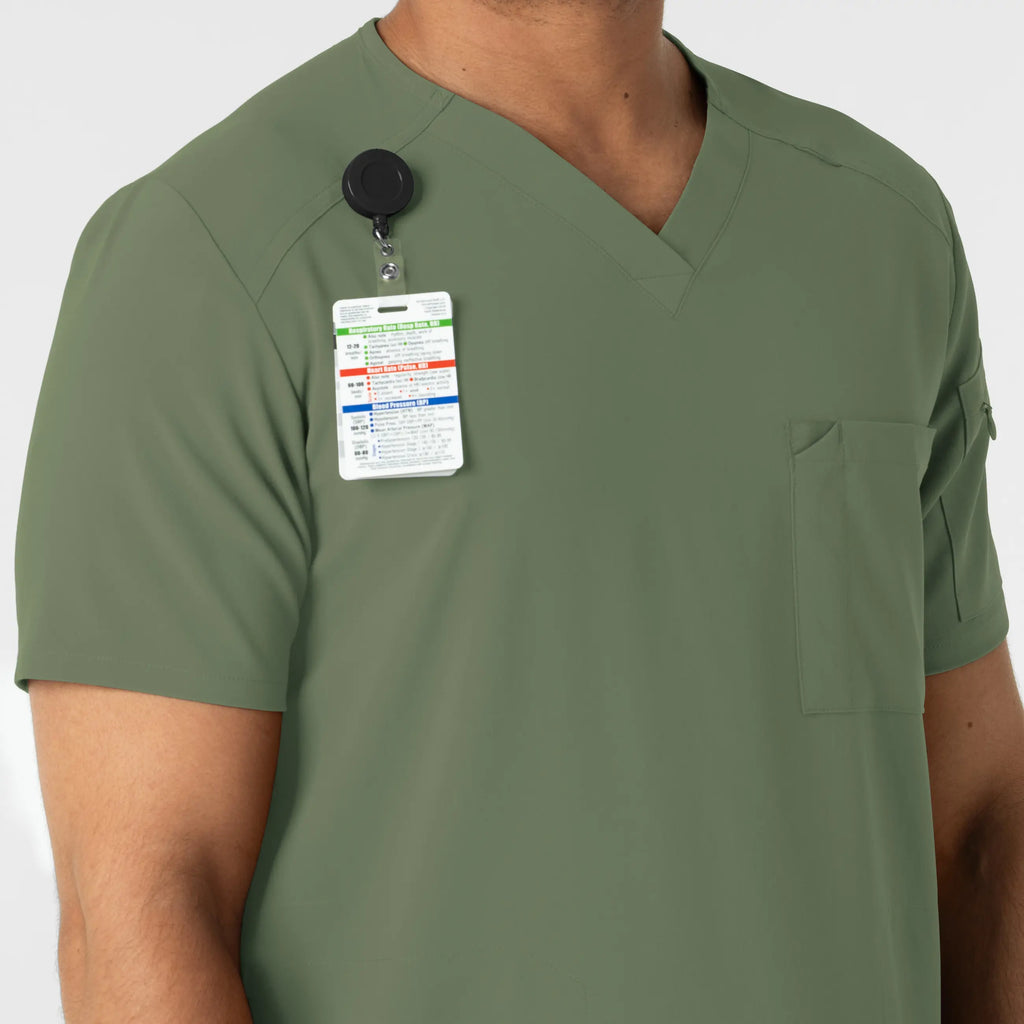 Wink Scrubs Men's V-Neck 5 Pocket Scrub Top Olive | scrub-supply.com