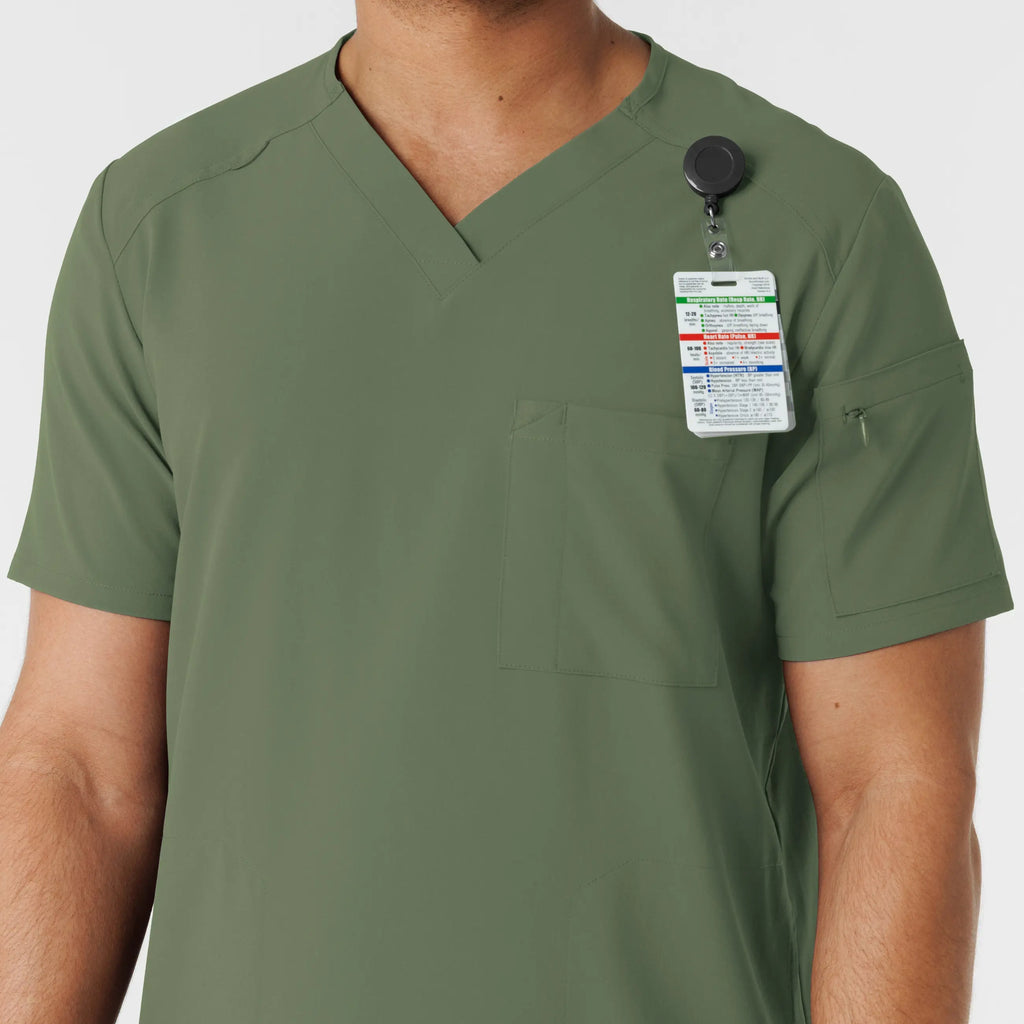 Wink Scrubs Men's V-Neck 5 Pocket Scrub Top Olive | scrub-supply.com