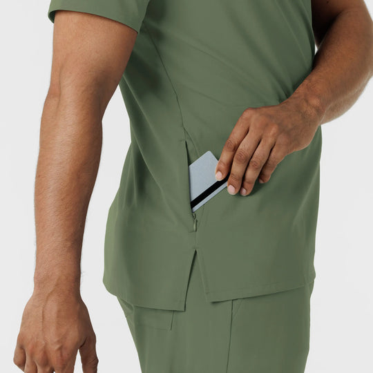 Wink Scrubs Men's V-Neck 5 Pocket Scrub Top Olive | scrub-supply.com