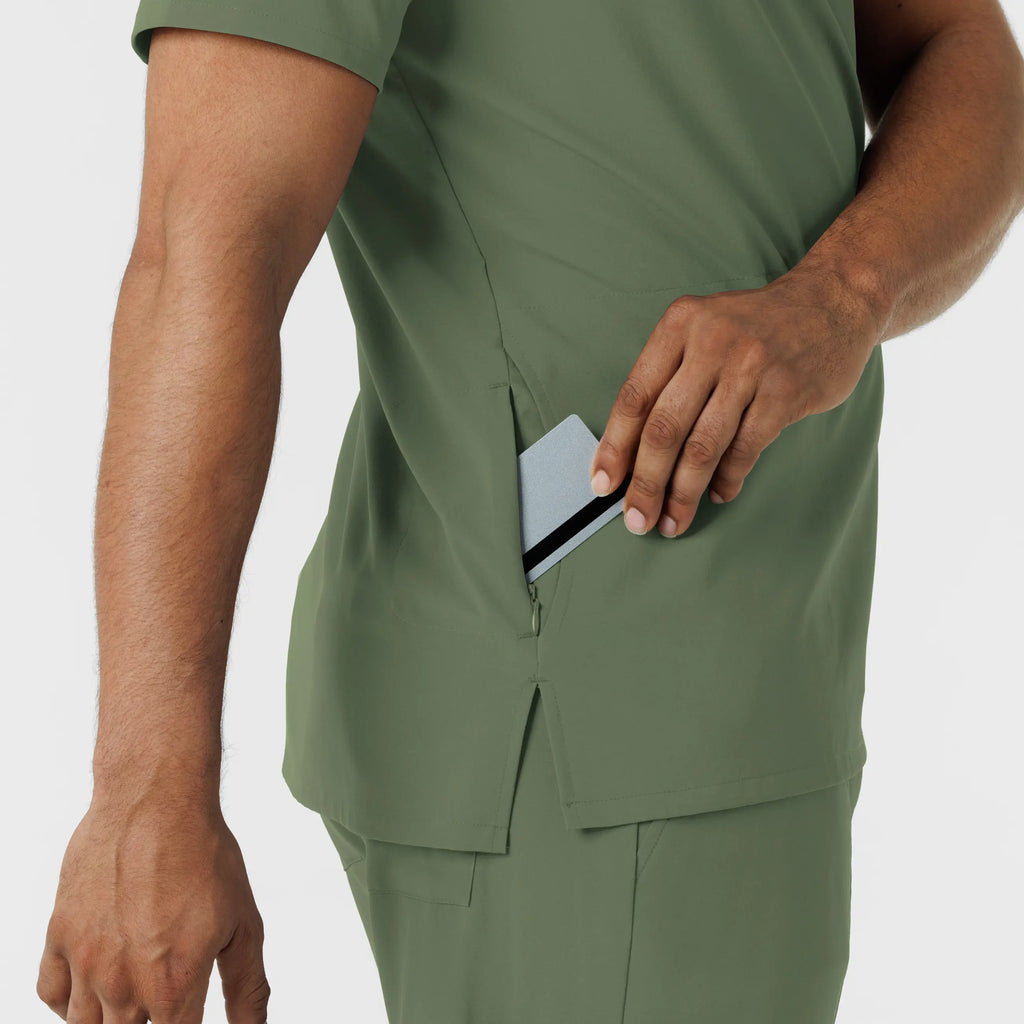 Wink Scrubs Men's V-Neck 5 Pocket Scrub Top Olive | scrub-supply.com