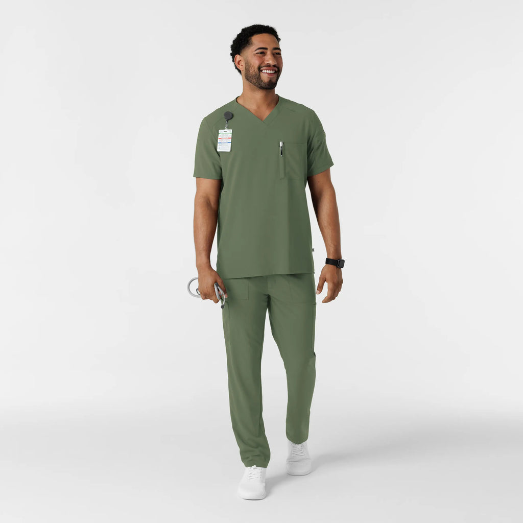 Wink Scrubs Men's V-Neck 5 Pocket Scrub Top Olive | scrub-supply.com