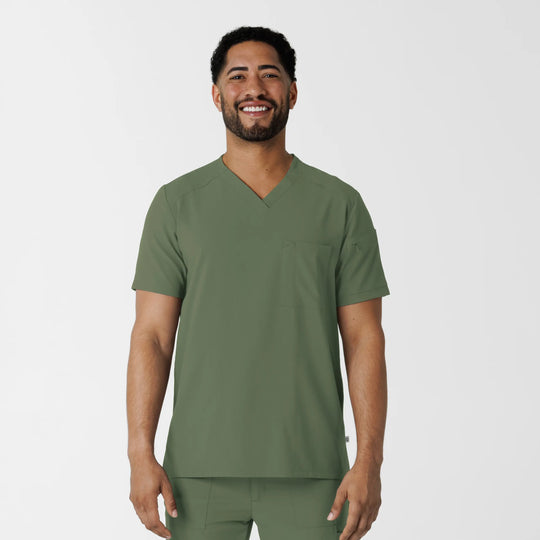 Wink Scrubs Men's V-Neck 5 Pocket Scrub Top Olive | scrub-supply.com
