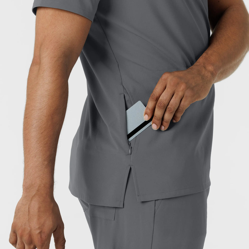 Wink Scrubs Men's V-Neck 5 Pocket Scrub Top Pewter | scrub-supply.com